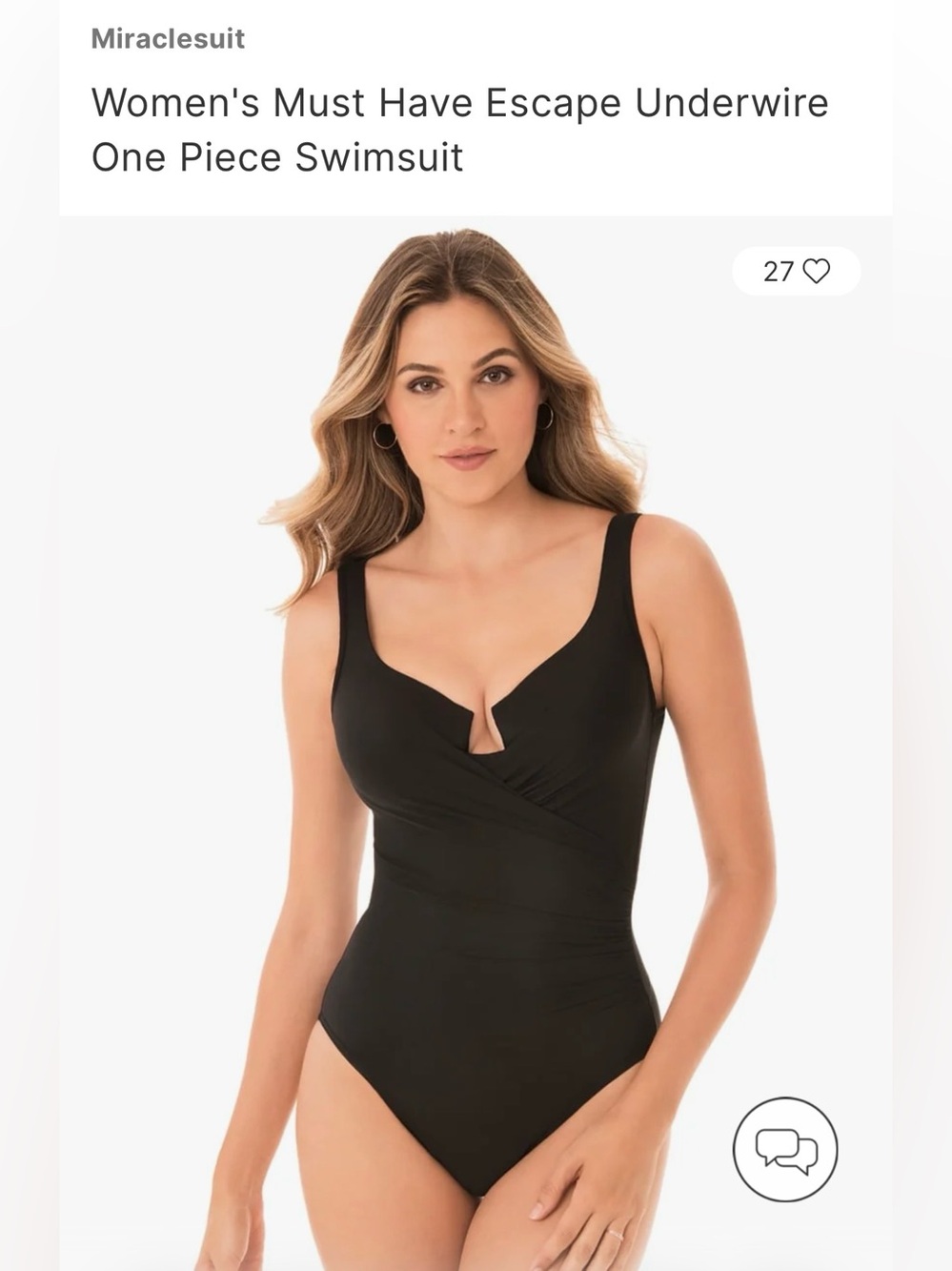 Miraclesuit Women's Must Have Escape Underwire One-Piece Swimsuit - Black